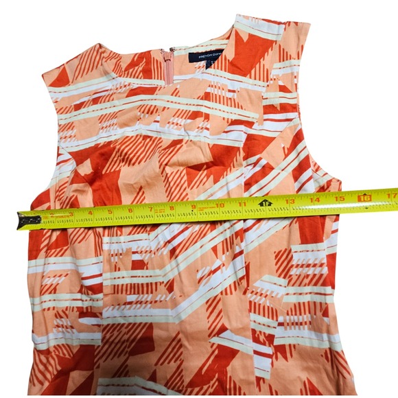 French Connection Sunrise Casablanca Sheath Dress 4 Abstract Geometric Cotton‎ - Picture 6 of 8